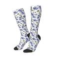 thumbnail image 2 of Haiem Blue Flax Flowers Socks, Funny Novelty Crazy Design Cotton Socks Sports Socks Knee High Socks For Men, Women,1Pairs - Gift For Working Friends, 2 of 8