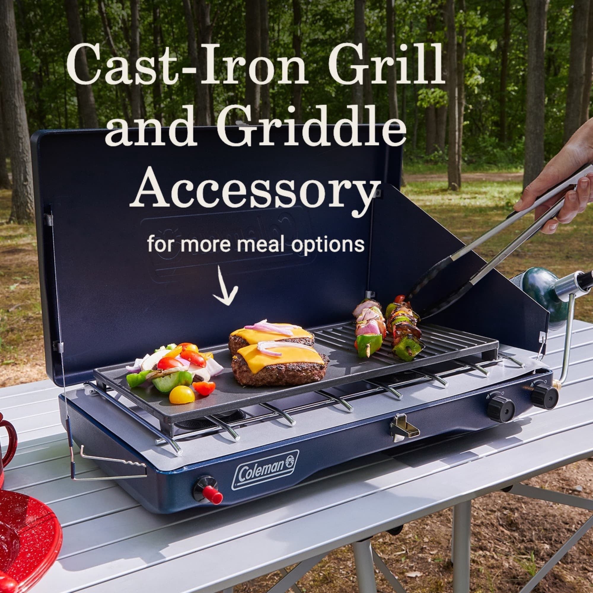 Coleman Classic 3-in-1 Camping Stove, 2 Burners, Blue Nights