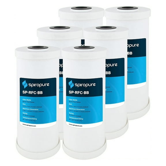 SpiroPure SP-RFC-BB 10 x 4.5" 2 Radial Flow Carbon Water Filter, 6 Pack