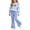 Blue, variant on QTBIUQ Girls Two-Piece Fall Winter Set Bow-Decorated Long-Sleeve Sweatshirt with Rhinestone-Bow Print and Flared Pants Outfit Set