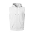 thumbnail image 3 of ZOYOEN Mens Sleeveless Hooded Vest- Adjustable Drawstring Full Zip Loose Fit Casual Fall Jacket Outwear White Size 3XL, 3 of 4