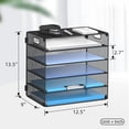 thumbnail image 2 of INTIGE 5 Tier Metal File Organizer with Handle, Paper Letter Tray Folders, Black, 2 of 6