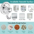 thumbnail image 4 of Suction Cup Hooks, 2 Pack Clear Shower Suction Hooks Waterproof Removable Heavy Duty Suction Cups Wreath Hangers for Window, Bathroom, Shower Wall, Tile, Glass Door, Camper, Kitchen, 4 of 6