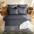 thumbnail image 5 of DHOLE Twin Comforter Set 5 Pieces – Seersucker Textured Waffle Weave Bed in a Bag, All-Season Lightweight Microfiber Bedding Sets with Sheets & Pillow Shams, Farmhouse Vintage Decor – Gray, 5 of 12