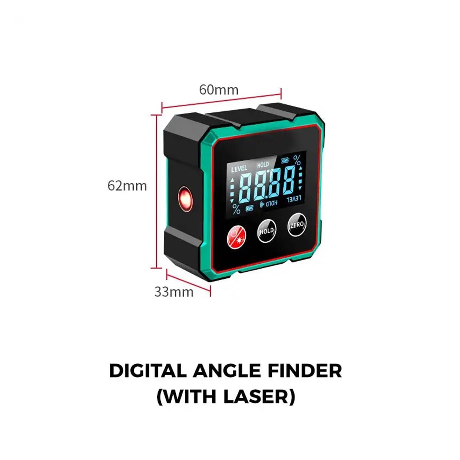 Magnetic Digital Angle Finder with Electronic Laser Gauge Ruler 360° LCD Electronic Protractor ,Water-Proof & Dust Resistant