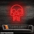 thumbnail image 2 of Craftnamesign Skull Dripping Neon Light, Bar Pub Wall Decor, Halloween Wall Art, 2 of 5