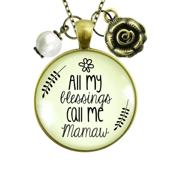 Mamaw Necklace My Blessings Southern Gutsy Goodness Female Adult Bronze Metal Jewelry