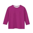 thumbnail image 5 of Blczomt Shirts for Girls Casual 3/4 Sleeve Basic T Shirts Pink Comfy Plain Crewneck Trendy Baby Clothes for Girls, 5 of 5