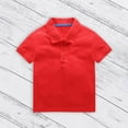 thumbnail image 2 of Generic Children's Summer T Shirt Short Sleeve Lapel Neck Solid Color Top Casual Going Out For 1 To 8 Years, 2 of 9