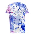thumbnail image 5 of Dazajoo Tie Dye V Neck T Shirts for Women Dressy Casual Short Sleeve V Neck Lapel Tops 2024 Womens Fashion Slant Collar Gradient Summer Blouses,Blue,S, 5 of 5