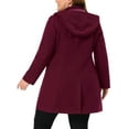 thumbnail image 3 of Unique Bargains Women's Plus Size Trench Single Breasted Detachable Hooded Overcoat, 3 of 6