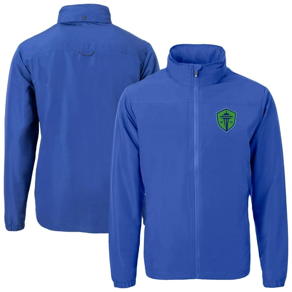 Men's-Cutter & Buck  Blue Seattle Sounders FC Charter Eco Recycled Full-Zip Jacket