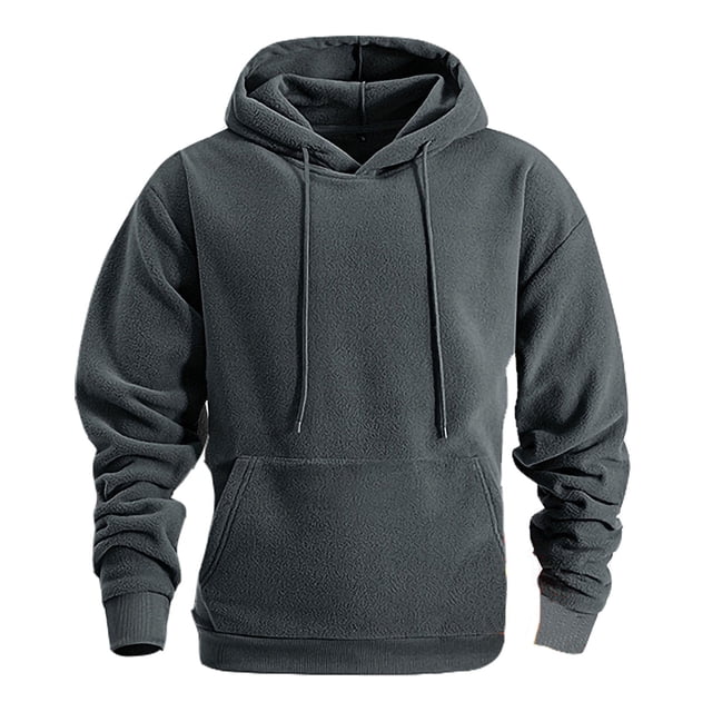 Dolkfu sudaderas de forro polar para hombres, sudadera con capucha de sherpa, camisetas de invierno para hombres XXL