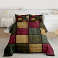 thumbnail image 2 of Castle Fairy Geometric Plaid Bedding Comforter Set 2pcs for Boys Girls,Vintage Aesthetic Twin Comforter Sets Microfiber,Abstract Retro Grid Breathable Bedding Set,Microfiber Bedroom Decor,Reversible, 2 of 8