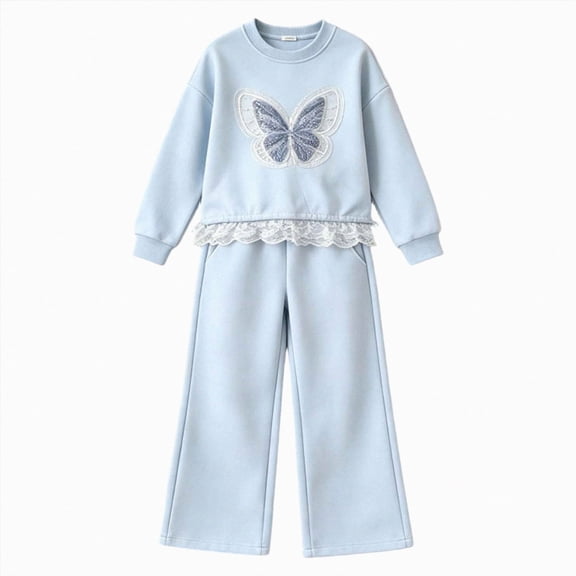NIEWTR Kids Winter Clothes Children Long Sleeve Long Pants 2-Piece Pajamas Toddler Loungewear Set Soft Breathable Lightweight Outfits Sets for 2T-6T(A-Blue,2-3 Years)