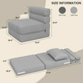 thumbnail image 4 of Single Folding Sofa Bed Convertible Sleeper Chair with Upgraded Pillow,Folding Sofa Bed Foam Filling Couch with Pillow Modern Comfortable Sleeper Couch Linen Fabric, Memory Foam Sleepers Portable, 4 of 7