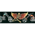 thumbnail image 3 of Fond d'Écran Précollé Bord - Motos Noires, Bleues, Rouges, Choppers, Crânes Mur Bord Rétro Design, 4,57M x 6 Po (4,57M x 15,24cm), 3 of 5