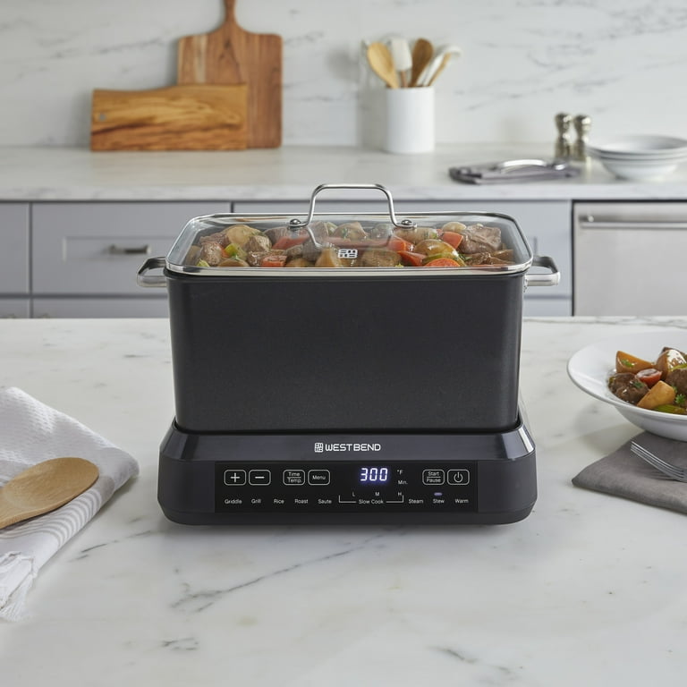 West Bend 6 Quart Versatility Cooker Plus, Black, 20 Functions