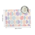 thumbnail image 3 of DouZhe Ensemble de 4 Sets de Table en Polyester, Motif Géométrique Aquarelle Cercle Rose Résistant à la Chaleur pour Table à Manger, 12 Pouces x 18 Pouces, 3 of 6