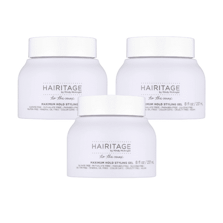 Hairitage To the Max Color Protection Maximum Hold Hair Styling Gel, 8 fl oz (Pack of 3)