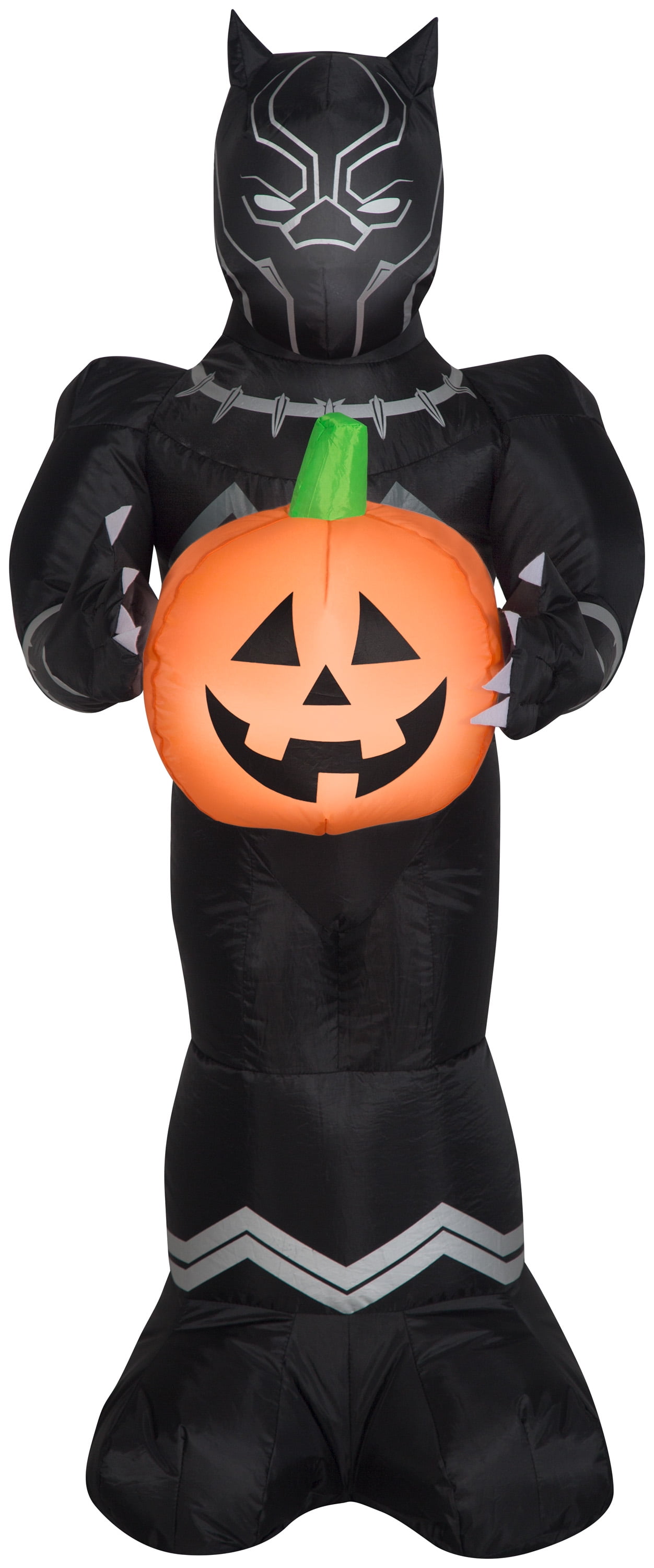 gemmy 3.5' airblown black panther w/pumpkin halloween inflatable