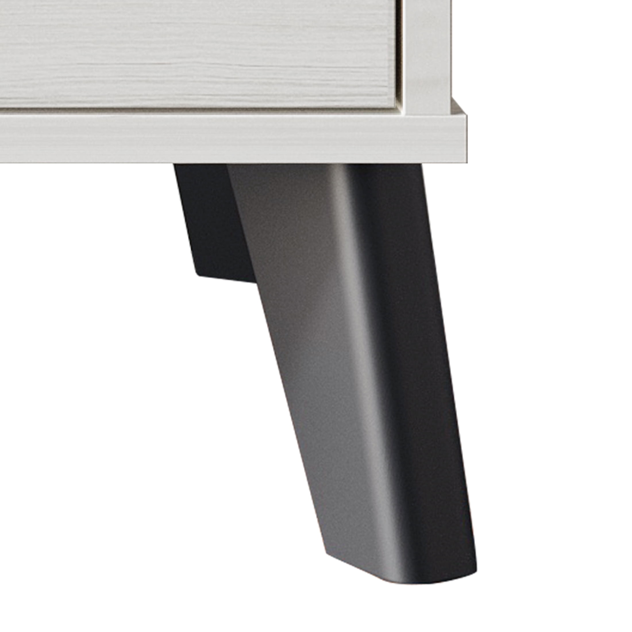 Castle Place Modern 2-Drawers Wooden Nightstand, Light Grey