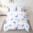 thumbnail image 2 of Manfei Cute Butterflies 7-Piece Twin Bedding Sets,Vintage Flower Bedding Comforter Set,White Blue Sheet Sets For Girls Kids,Super Cozy Room Decor, 2 of 8