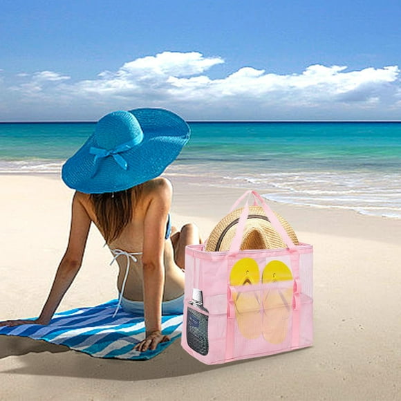 Large Capacity Storage Bag Transparent Mesh Toy Storage Bag Swimsuit Miscellaneous Crossbody Bag Beach Bag