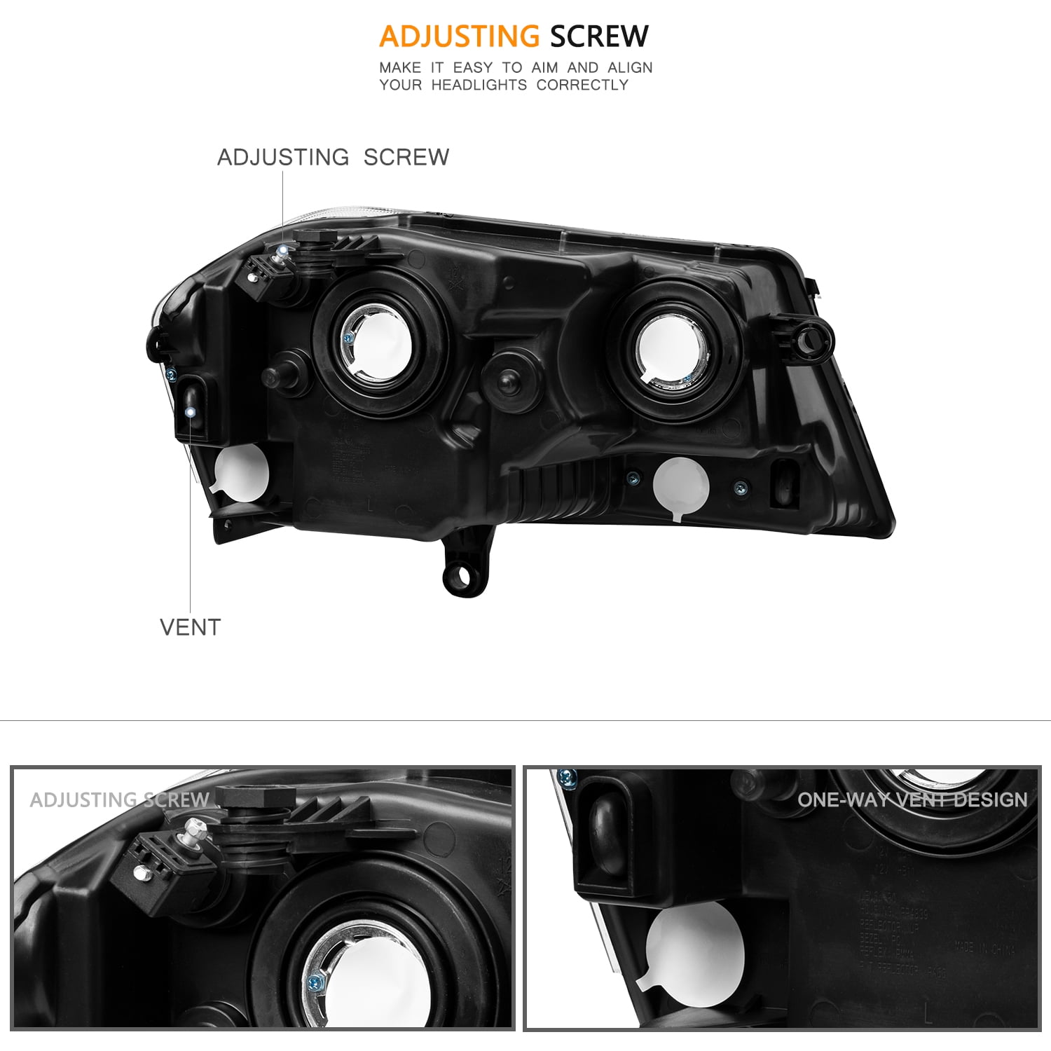For 2008-2014 Dodge Avenger Headlights Assembly Chrome Housing Amber Corner Lamp