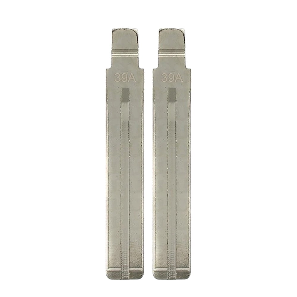 AKS KEYS New Uncut Replacement Remote Flip Key Blade Insert KK10 for Hyundai Kia (2 Pack)