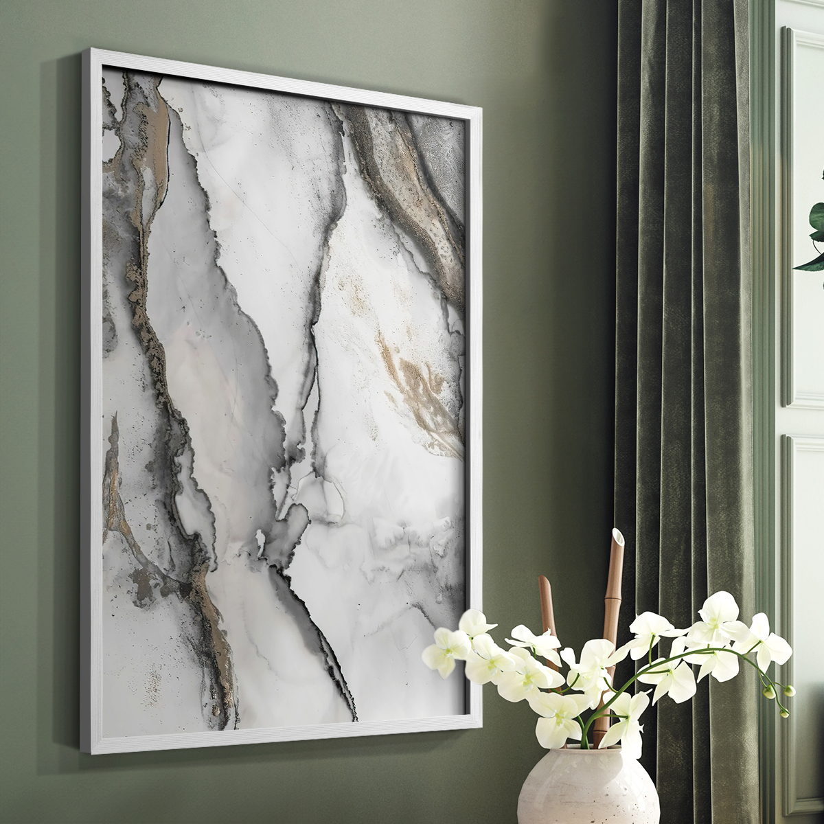 Abstract Ink Fantasy I in Paper Solid Wood 8 x 10 Framed Print