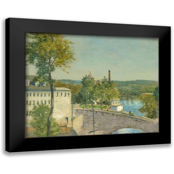 Weir, J Alden 14x12 Black Modern Framed Museum Art Print Titled - U.S. Thread Company Mills-Willimantic-Connecticut