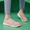 thumbnail image 3 of Platform Wedges Penny Loafers for Women Spring Autumn Fashion Leather Memory Foam Comfort Casual Walking Shoes, 3 of 6