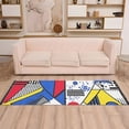 thumbnail image 2 of Yayeee Hallway Runner Rug 2'x6' Non Slip Machine Washable with Rubber Backing, Yelllow Simple Shapes, 2 of 8