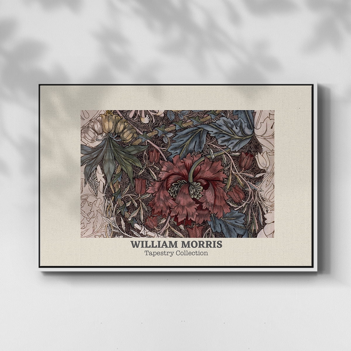Vintage Abstract Print-XL Framed in White Wood Gallery Wrapped Canvas 25 in. x 37 in.