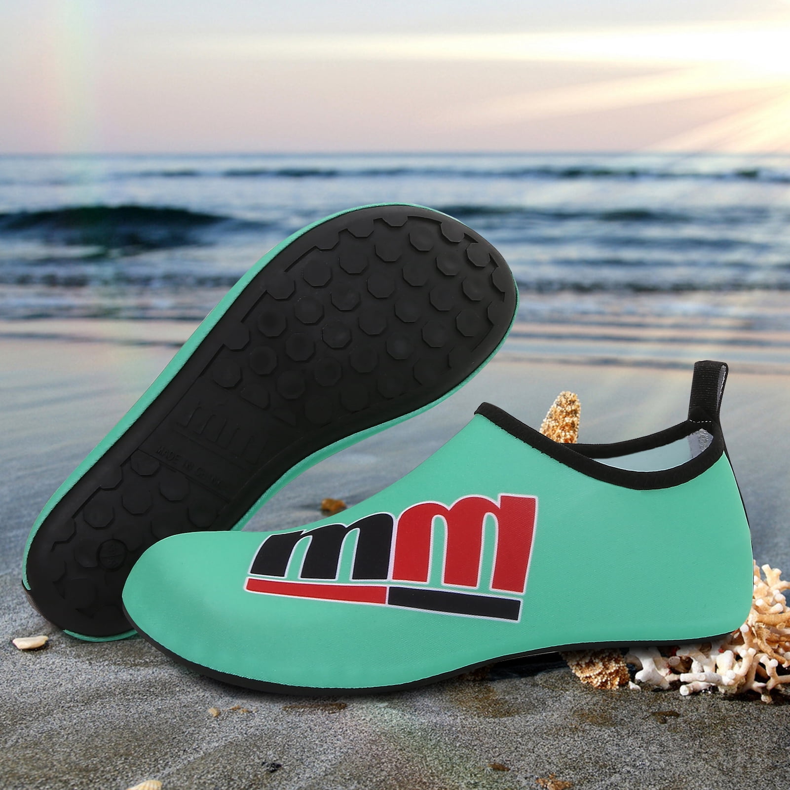 Men and Women a Slip On Barefoot Quick-Dry Beach Aqua Yoga Water Shoes (MM/Mint, 5.5-6.5 Women/5-5.5 Men)