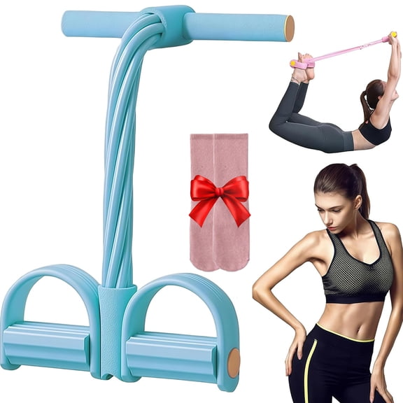 Gfplyw 8 Tube Pedal Resistance Device,  Tube Pedal Resistance Device with Handle for Women Men, Natural Latex Tension Rope for Legs, Arms, Core Training