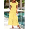 thumbnail image 3 of Vestido de Verano PRETTYGARDEN 2025 con Escote Cuadrado y Mangas Abullonadas, 3 of 8
