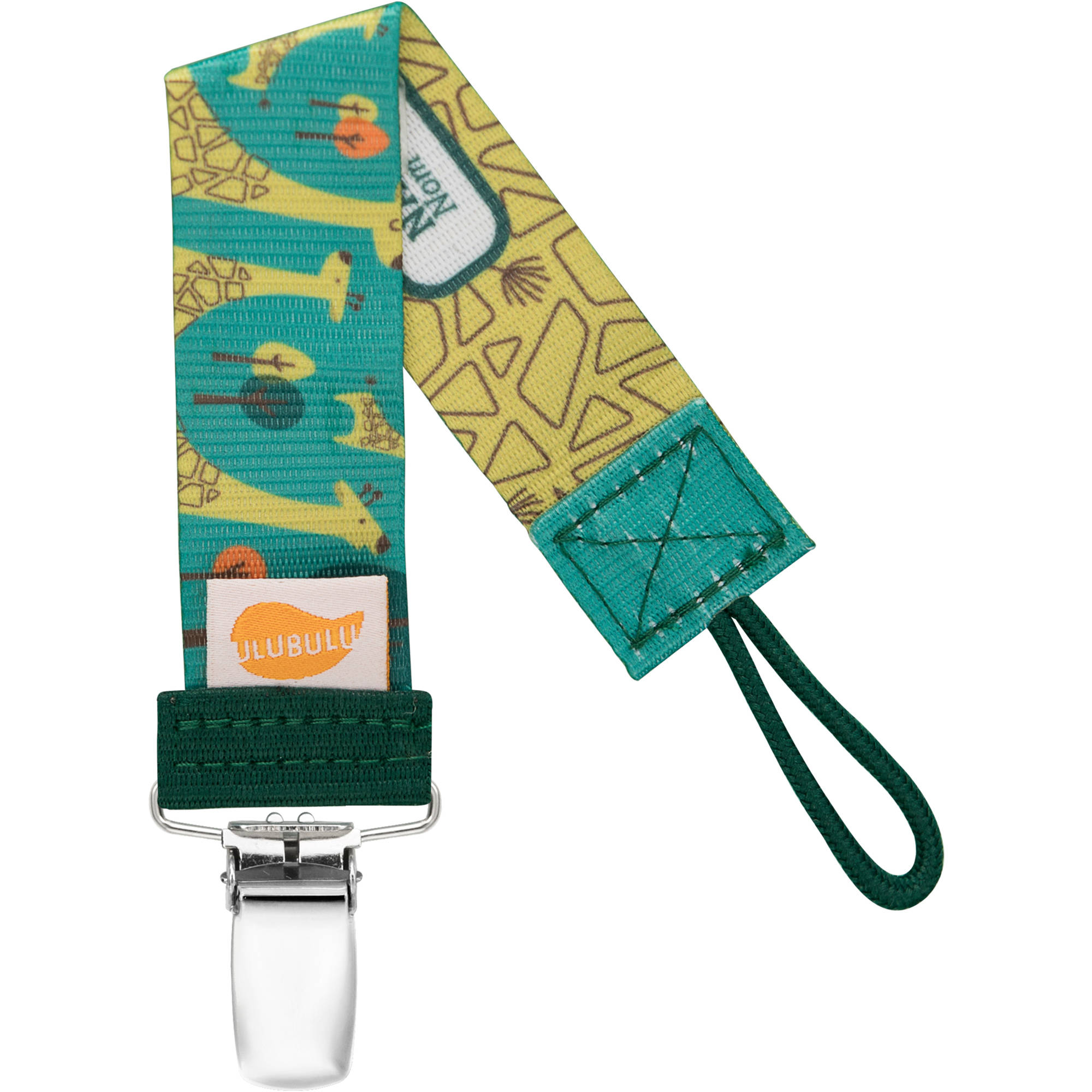Ulubulu Green Giraffe Pacifier Clip 1 Count