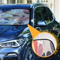 thumbnail image 3 of Yayeee Car Windshield Sun Shade Universal Fit Front Visor Protector, Purple Retro Flower, 3 of 8