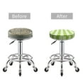 thumbnail image 3 of Uemuo White Green Plaid Pattern Round Bar Stool Seat Covers Washable Stool Cushion Slipcover Elastic Bar Chair Covers-14 inch, 3 of 7