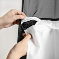 thumbnail image 3 of No Hooks Required Waffle Weave Shower Curtain with Snap in Liner - Stall 54W x 80H,Hotel Grade,Black, 3 of 5