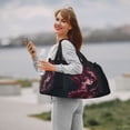 thumbnail image 6 of Picia Mesmerizing Pink Jellyfish Print Travel Duffle Bag,Weekender Bags for Women with Shoe Compartment, Gym Duffel Bag with Wet Pocket, Hospital Bags for Labor and Delivery, 6 of 7