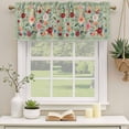 thumbnail image 2 of Sage Green Floral Curtain Valances for Windows, Kitchen Valance Window Treatments Panel 2 Pack, Spring Flowers Leaves Farmhouse Rod Pocket Short Curtains for Bathroom Bedroom 60 x 18 Inch, 2 of 8