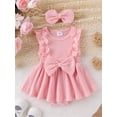 thumbnail image 2 of Suealasg Newborn Baby Girl Outfits Fly Sleeve Bowknot Lace Romper Dress 1st Birthday Photoshoot Dress Summer Clothes, 2 of 9