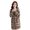 Khaki, variant on Women's Knitting Coat, Hooded, Long Sleeve, Striped Print, Sweater Coat, with Pockets, Loose Fit, Autumn, Winter, Casual Knitting Outwear