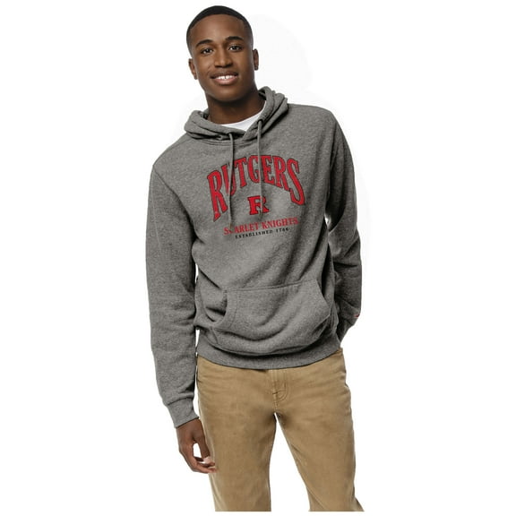 Men's League Collegiate Wear Heather Gray Rutgers Scarlet Knights Heritage Tri-Blend Pullover Hoodie