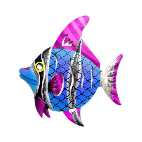 SDJMa Metal Fish Wall Decor, Vivid Colorful Fish Wall Art Decor Sculpture Hanging for Indoor Outdoor, Metal Wall Art Sea Life Sculpture for Garden, Home Decoration