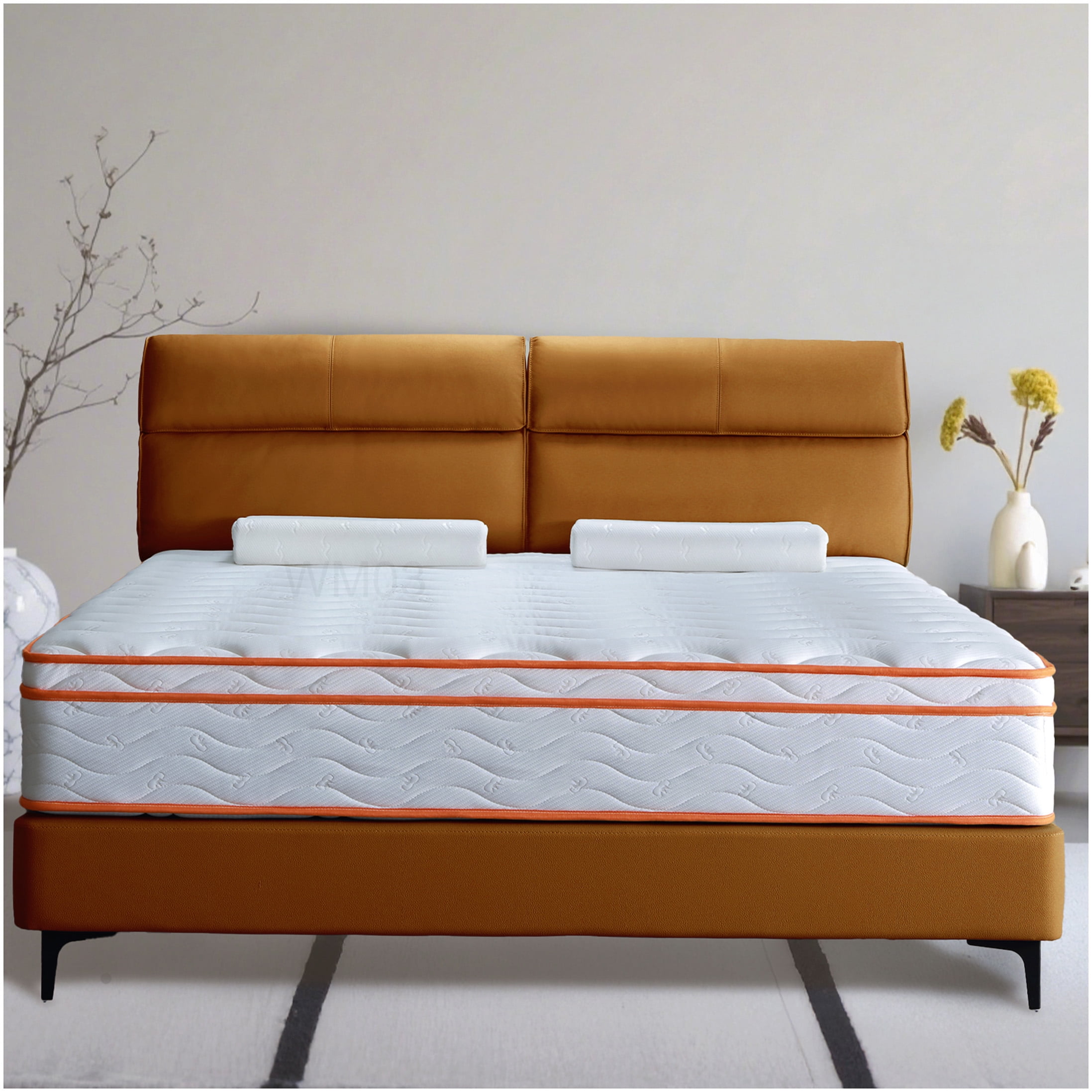 CHAMPFLAG King Size Hybrid Mattress 12 Inch with Euro Top, Medium Firm for Back Support, Cooling Gel Foam, Motion Isolation, Edge Support, CertiPUR-US, Bed in a Box