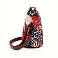 thumbnail image 2 of Women's Fashion Genuine Leather Crossbody Bucket Bag - Colorful Floral Patchwork, Soft & Luxurious, Adjustable Crocodile Pattern Strap, Perfect for Work/Dates, 2 of 7